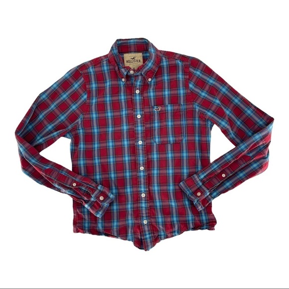 Hollister Mens Checkered Cotton Button Down Shirt Size M - Picture 5 of 7
